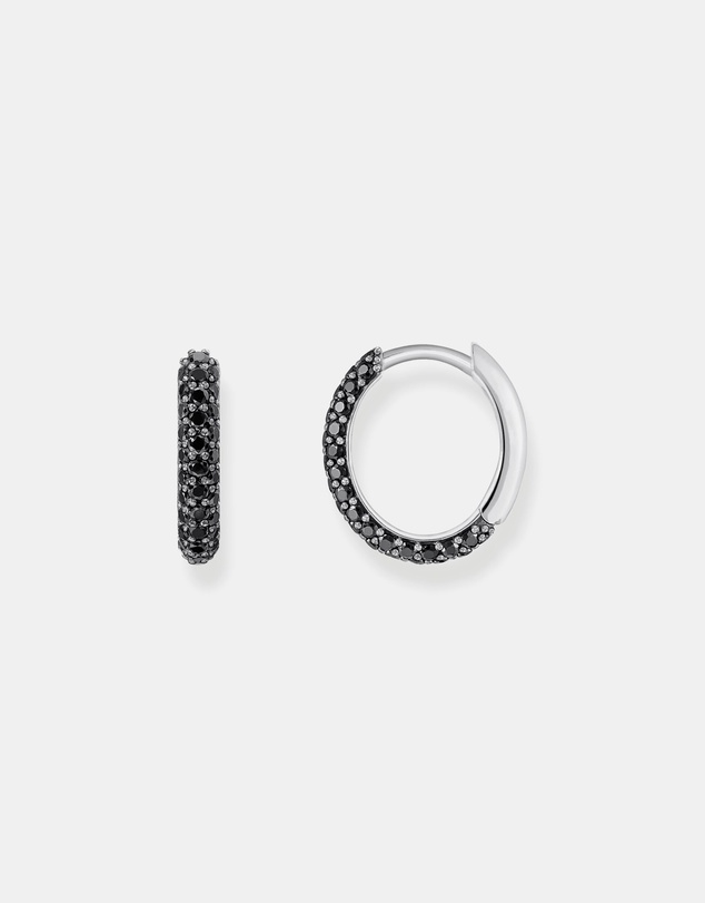 THOMAS SABO - Hoop earrings with black zirconia pavÃ©