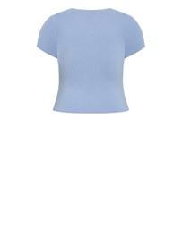 City Chic - Plus size Karla Short Sleeve Tee - dusty blue