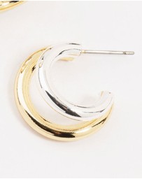 Lovisa - Mixed Metals Graduating Hoop Earrings