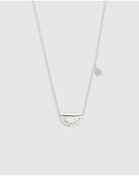 By Charlotte - Silver Lotus Birthstone Necklace - March