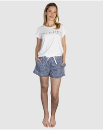 Sant And Abel - Women's Hepburn Gingham Navy Boxer Shorts