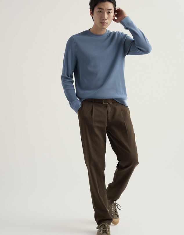 Seasalt - Seasalt Cornwall Blue Men's Jackline Waffle Jersey Top