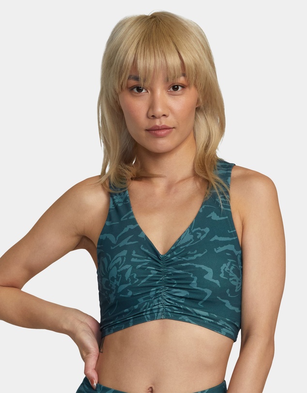 RVCA - Gathered Front Mid Support Sports Bra