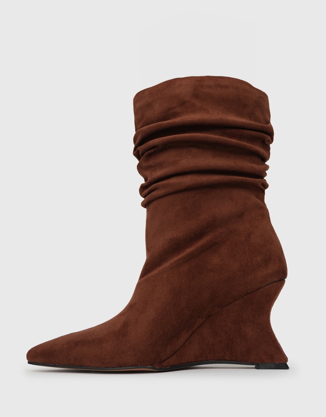 Betts - Strike Ruched Wedge Calf Boots