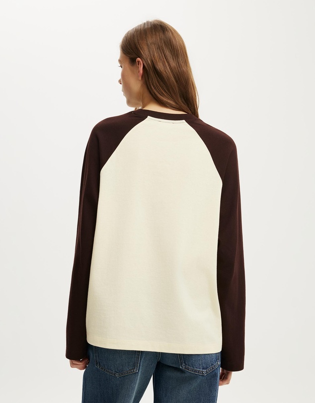Cotton On - Boxy Raglan Long Sleeve Tee