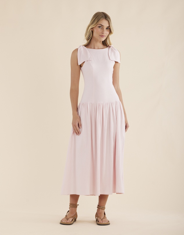 Amelius - Mavie Bow Linen Maxi Dress