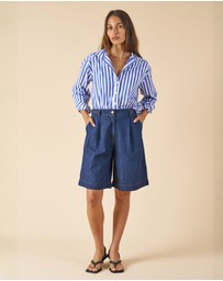 CAMIXA - Bermuda Linen Denim Shorts Jorts