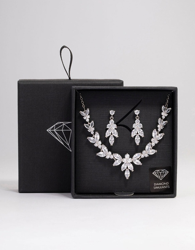 Lovisa - Silver Leafy Cubic Zirconia Vine Jewellery Set