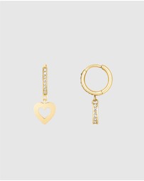 Rosefield - Hollow Heart Gold-Tone Hoop Earrings