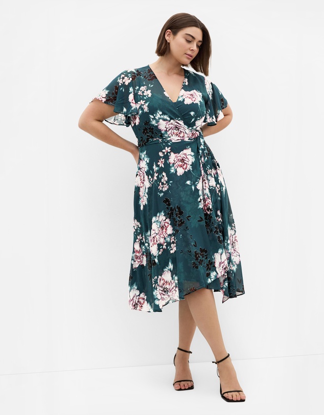 City Chic - Jade Blossom Short Sleeve Dress