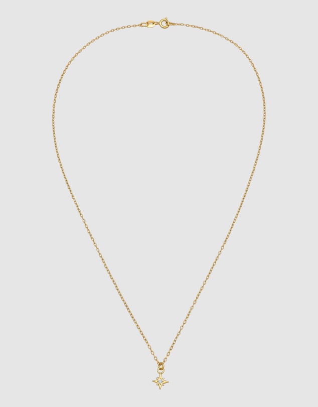 Elli Jewelry - Necklace Crystal Star 925 Sterling Silver Gold-Plated
