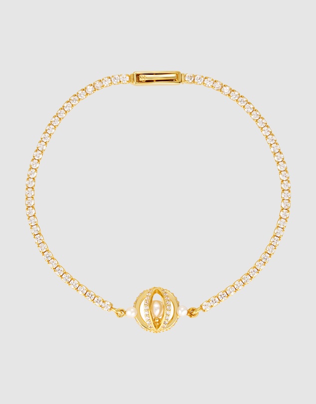 Georgini - Majesty Freshwater Pearl And Cubic Zirconia Bracelet Gold