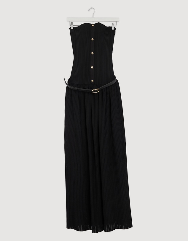 Revibe - Repaired Self Portrait Bandeau Knit Midi Dress - AU 12