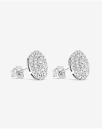 Michael Hill - 0.30 Carat TW Oval Shaped Diamond Cluster Stud Earrings in 10kt White Gold