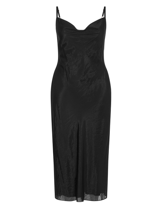 City Chic - Plus size Elsie Cowl Neck Slip Dress - black