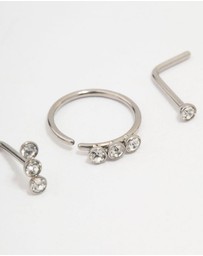 Lovisa - Surgical Steel Triangular Diamante Nose 3-Pack
