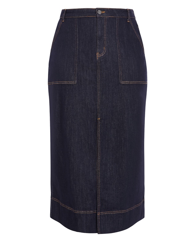 City Chic - Chloe Denim Midi Skirt
