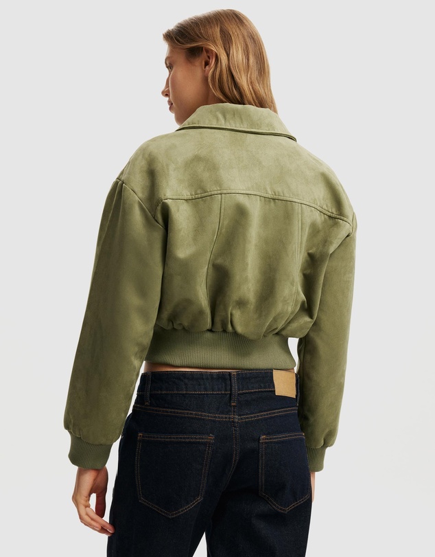 Cotton On - Sophia Faux Suede Bomber Jacket