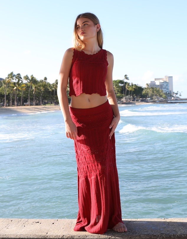 Belle & Bloom - Harvest Haze Crochet Maxi Skirt