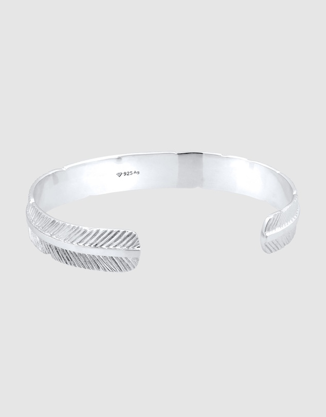 Kuzzoi - ICONIC EXCLUSIVE - Feather Cuff Bracelet in 925 Sterling Silver