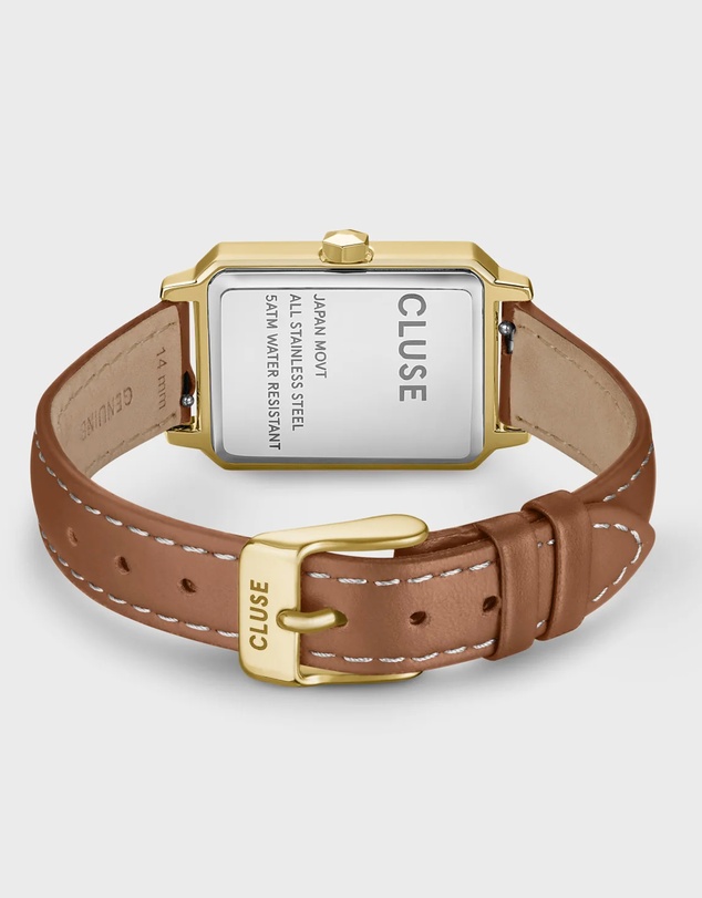 Cluse - Fluette Leather Brown Nutshell/Gold Sand Texture
