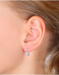 Elli Jewelry - Earrings Children Heart Love Crystals Pink 925 Sterling Silver