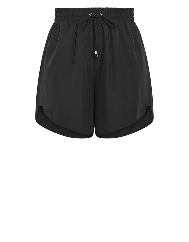 City Chic - Plus size Azores Longline Boardie - black