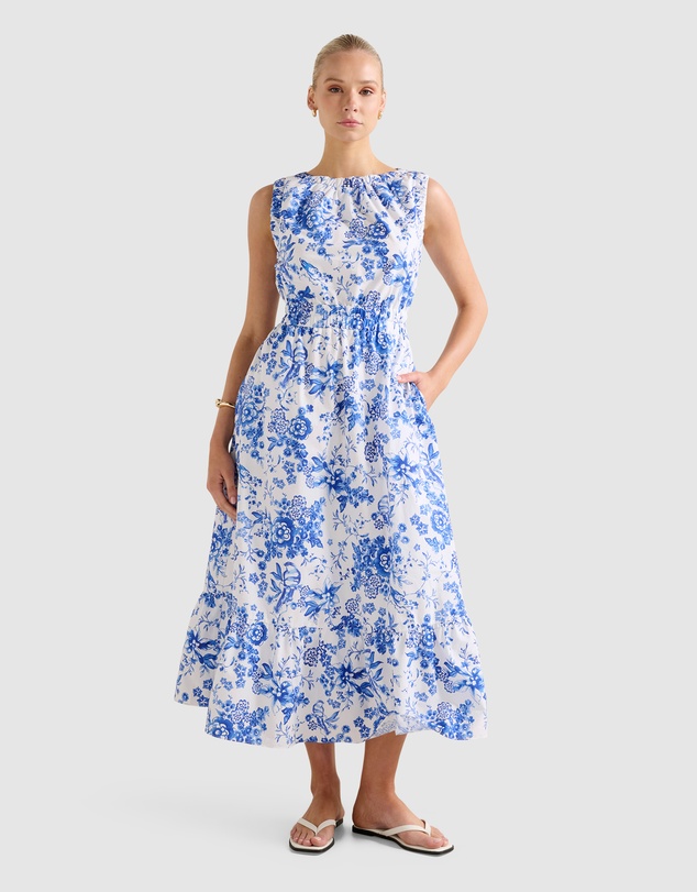 Forever New - Bella Shirred Cotton Midi Dress