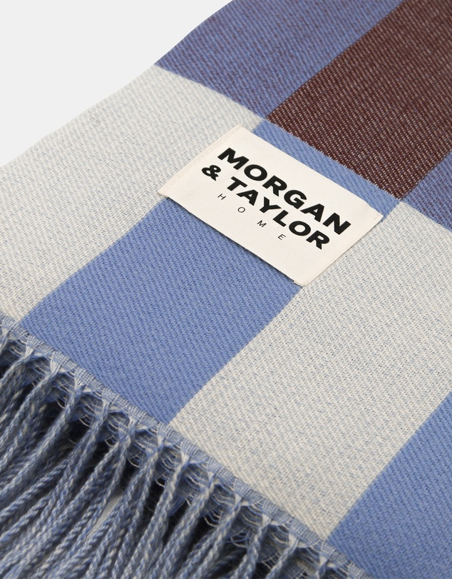 Morgan & Taylor - Aspen Throw Blanket in Blue Stripe
