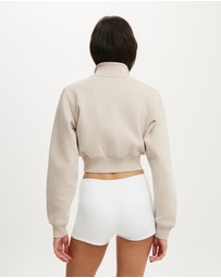 Cotton On Body Active - Plush Fitted Zip Through Sweat
