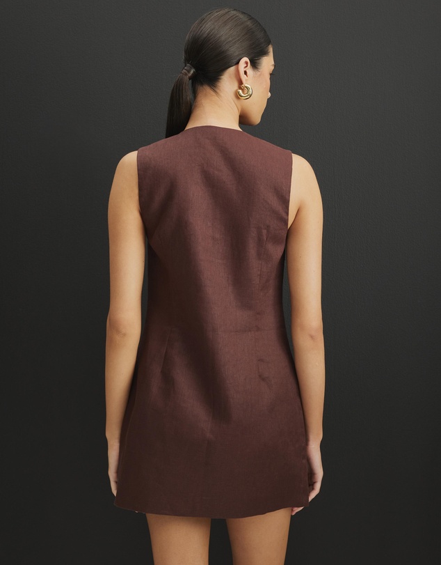 AERE - Tamsin Linen Mini Shift Dress