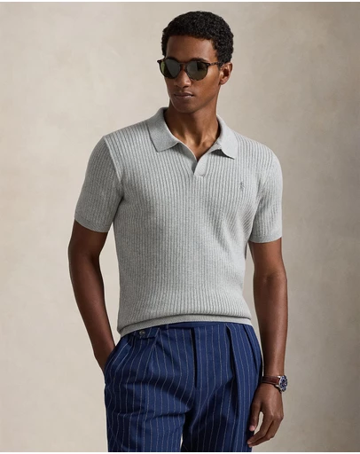 Polo Ralph Lauren - Rib-Knit Cotton Johnny-Collar Sweater - ICONIC EXCLUSIVE