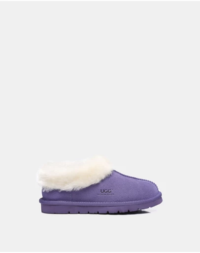 EVERAU - Australian Shepherd Ugg Homey Slipper Cow Leather Upper House Shoes