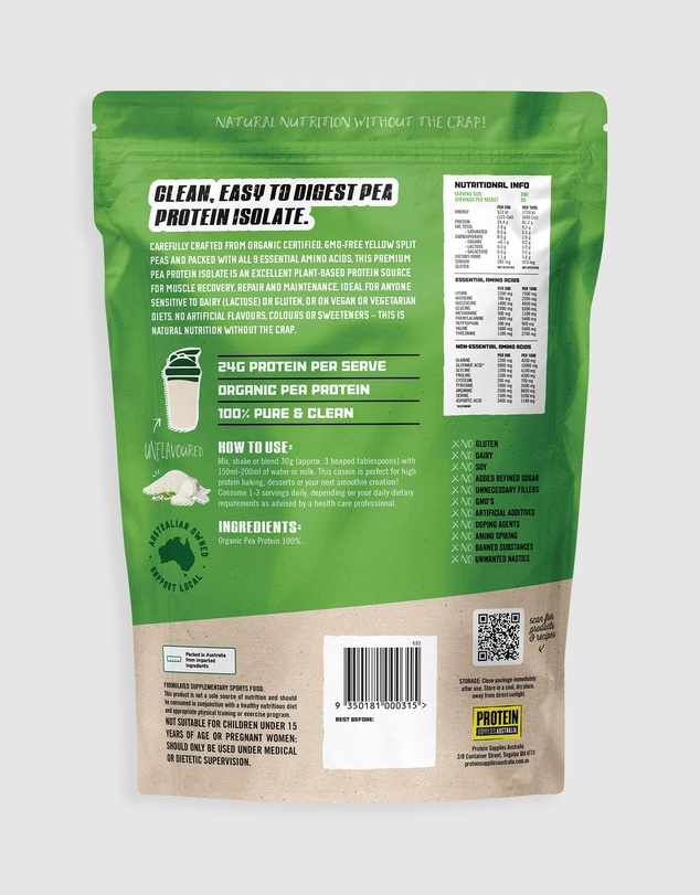 Protein Supplies Australia - Pure PeaPro (Raw Pea Protein) - 1kg