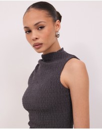 Calli - Grace High Neck Asymmetrical Top