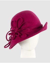 Max Alexander - Winter Felt Red Cloche Hat