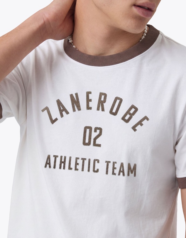 Zanerobe - Ath. Baby Ringer Tee Vintage White/Choc