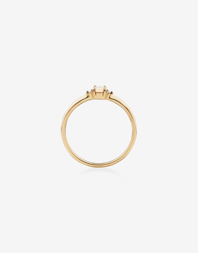 Michael Hill - 3 Stone Ring with Opal & Diamonds in 10kt Yellow Gold