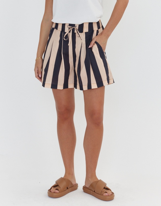 ALEXANDRA - Raz Shorts Navy & Peach Stripe