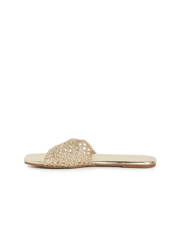 City Chic - Wide Fit Weave Flat Slide