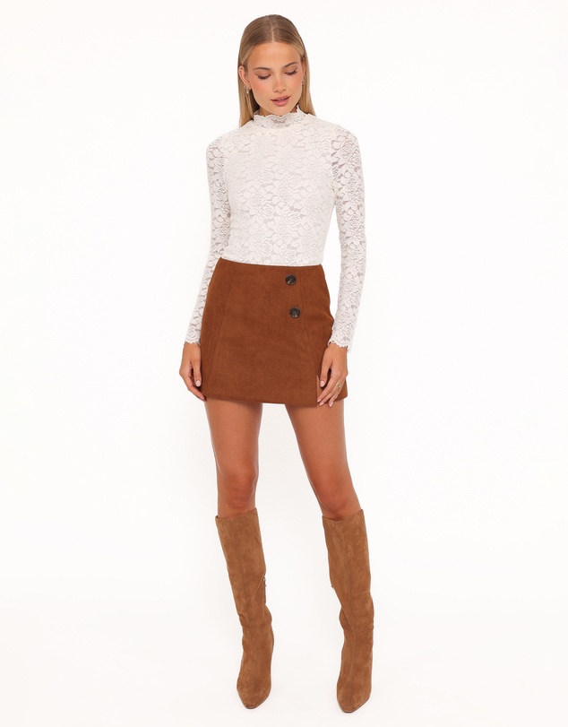 Petal & Pup - Arnie Faux Suede Mini Skirt - Copper Tan