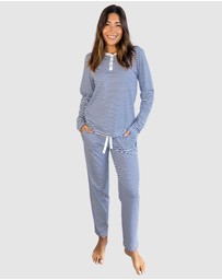 Sant And Abel - Women's Marina Jersey Knit Stripe Long PJ Set
