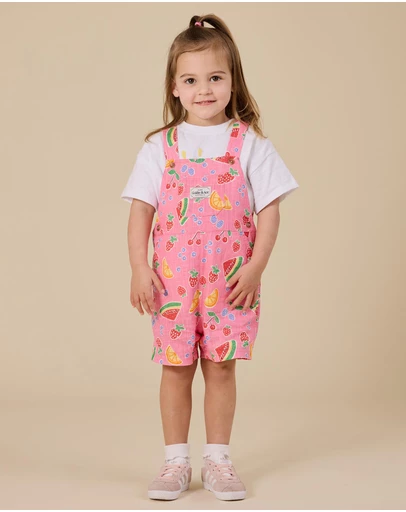 Goldie + Ace - Fruit Salad Burton Overalls - ICONIC EXCLUSIVE - Babies-Kids
