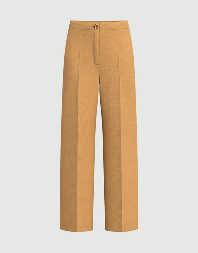 Emme - Ecru Linen Tailored Trousers