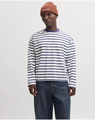 Jack & Jones - Jornorrebro Stripe Tee LS Crew Neck
