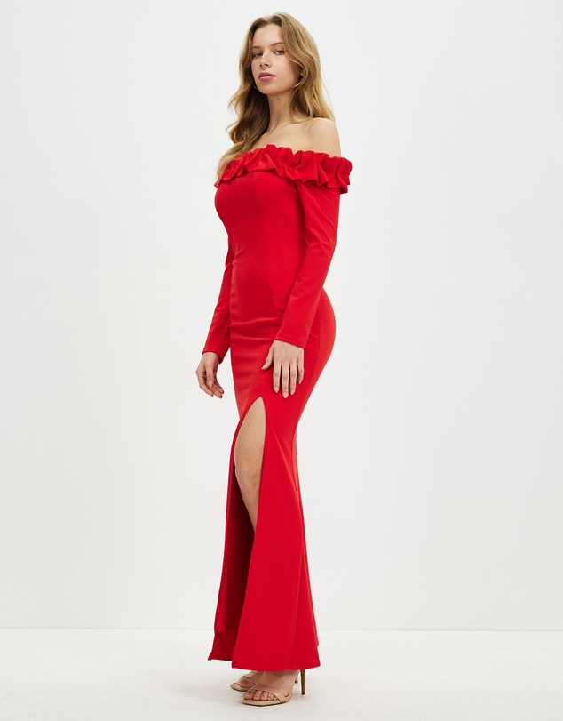Romance by Honey and Beau - Aria Off Shoulder Maxi Dress