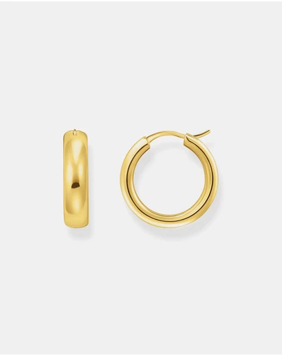 THOMAS SABO - Medium-sized hoop earrings in chunky design gold
