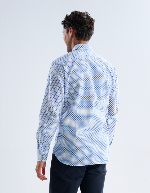 3 Wise Men - 3 Wise Men Cavell Linen Print Shirt