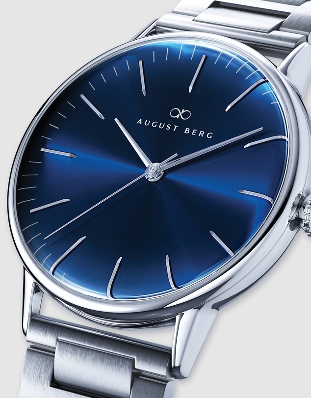 August Berg - Serenity Link 40mm Deep Blue Silver Watch