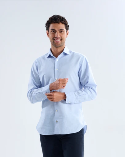 3 Wise Men - 3 Wise Men Trooper Blue Linen Shirt